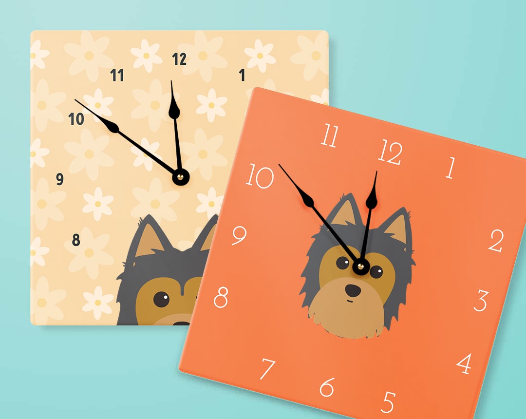 Two Personalized Dog Clocks