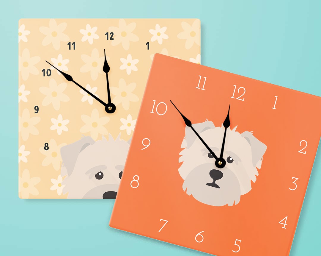 Two Personalized Dog Clocks