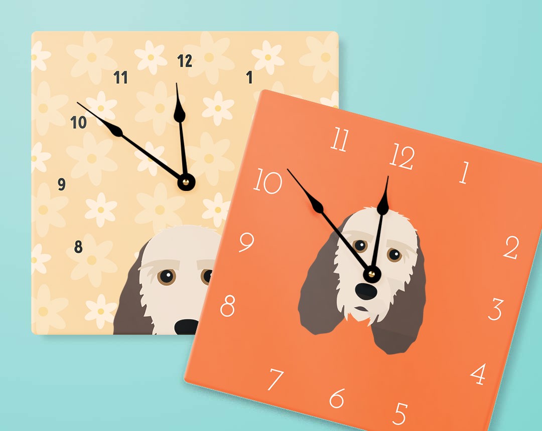 Two Personalized Dog Clocks