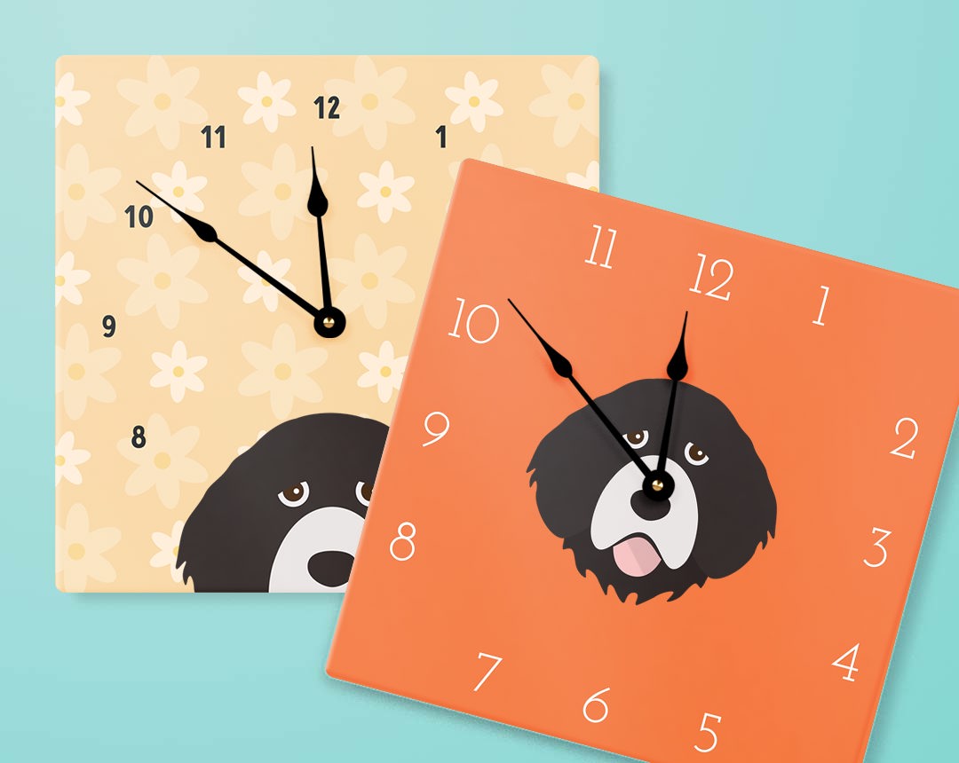 Two Personalized Dog Clocks