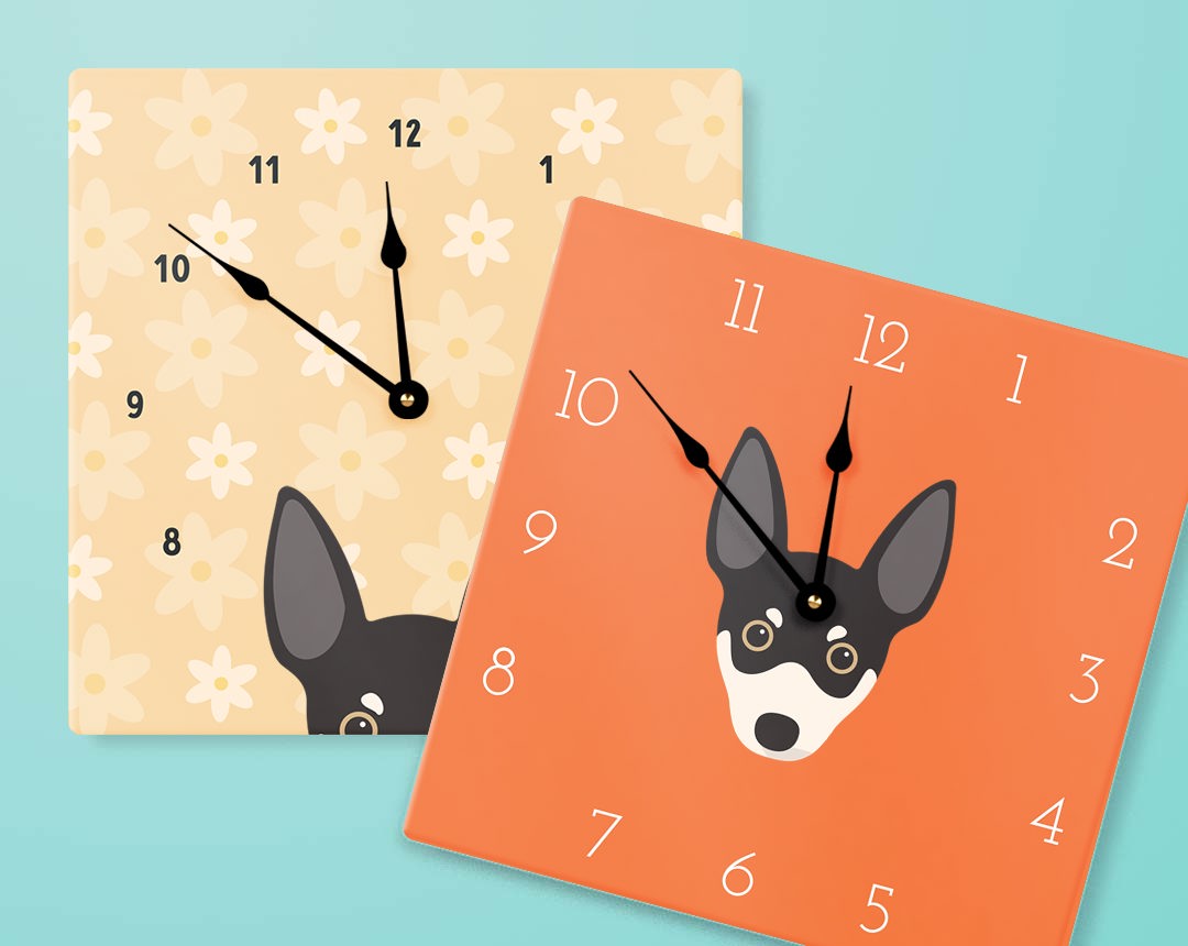 Two Personalized Dog Clocks