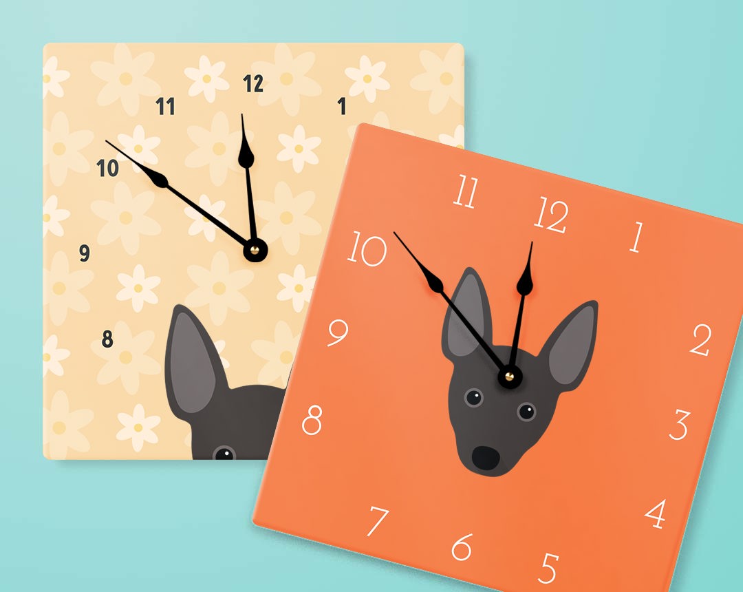 Two Personalized Dog Clocks