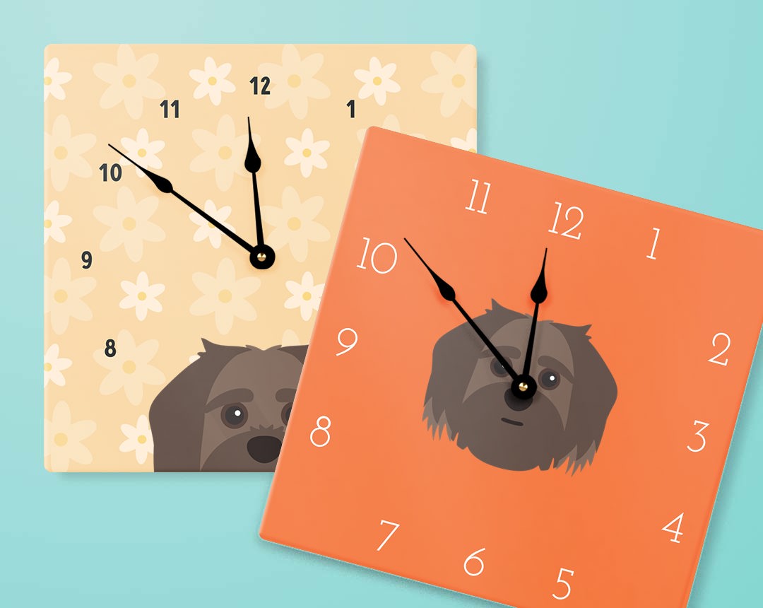 Two Personalized Dog Clocks