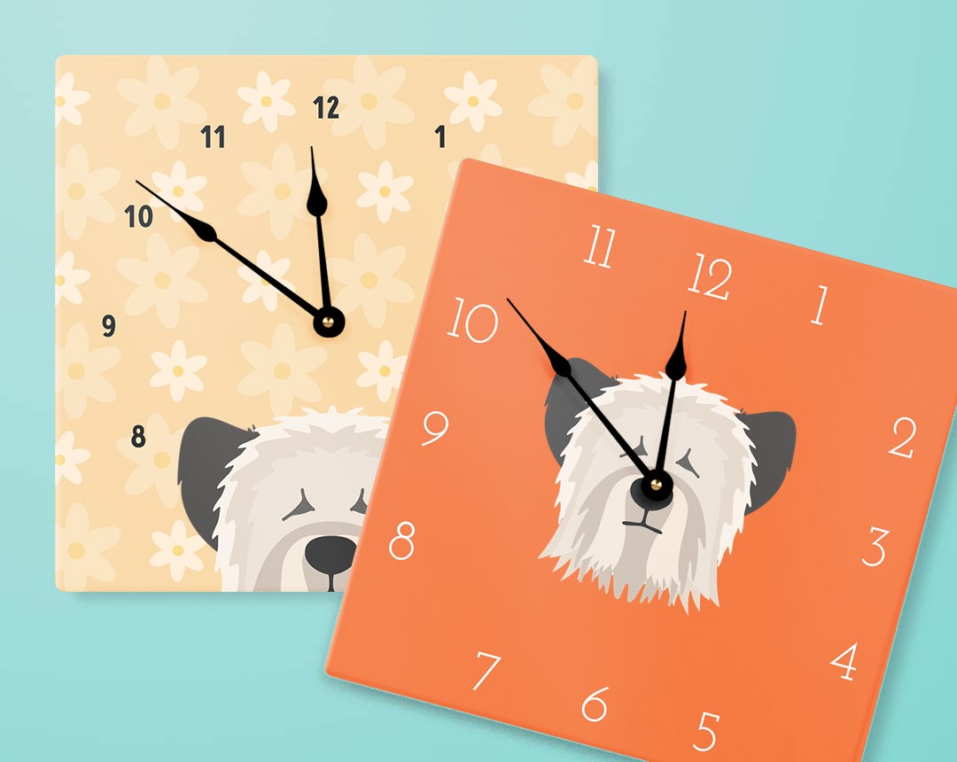 Two Personalized Dog Clocks