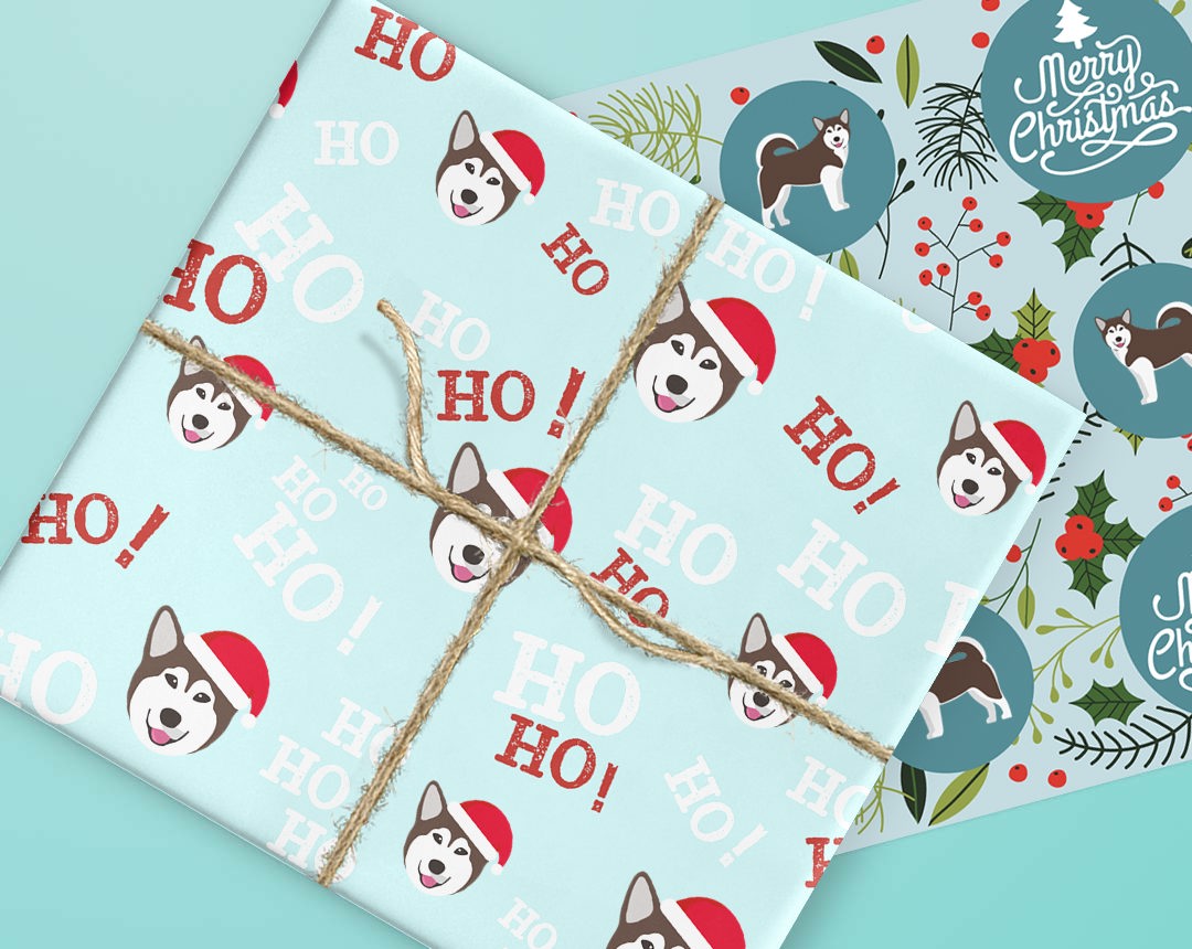 Wrapping paper designs featuring your dog