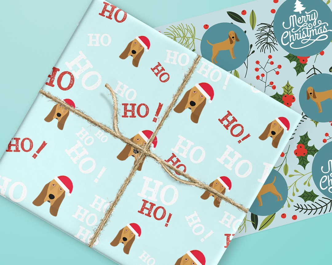 Wrapping paper designs featuring your dog