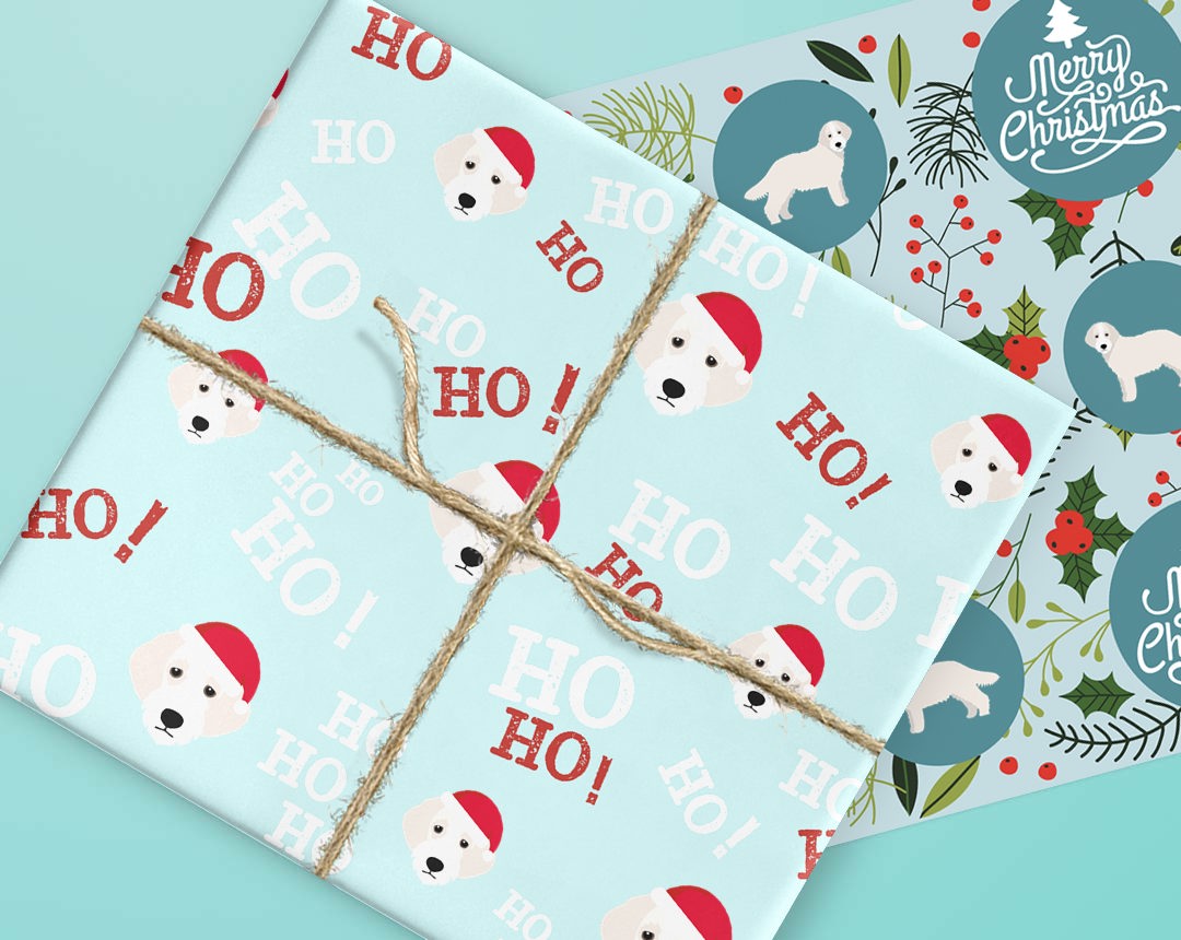 Wrapping paper designs featuring your dog