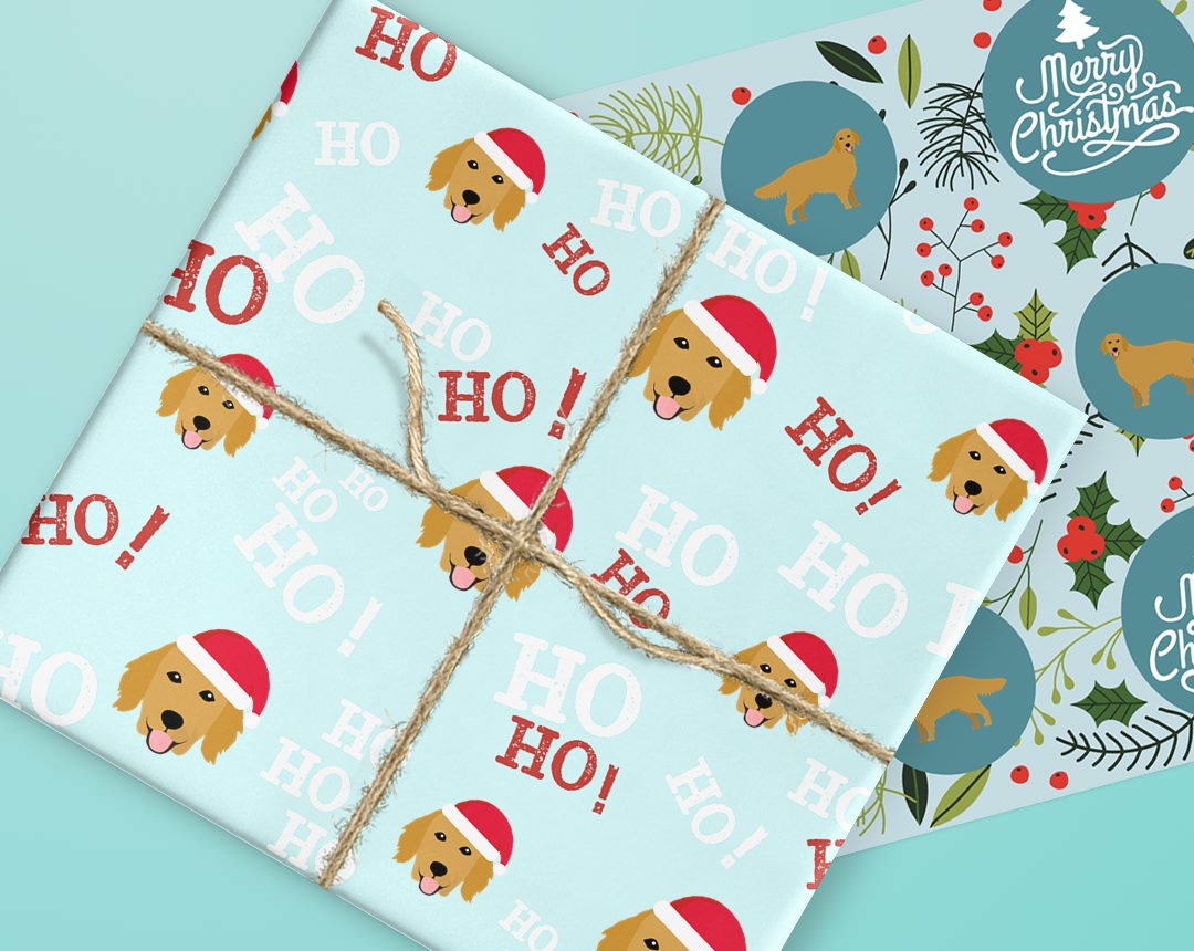 Wrapping paper designs featuring your dog