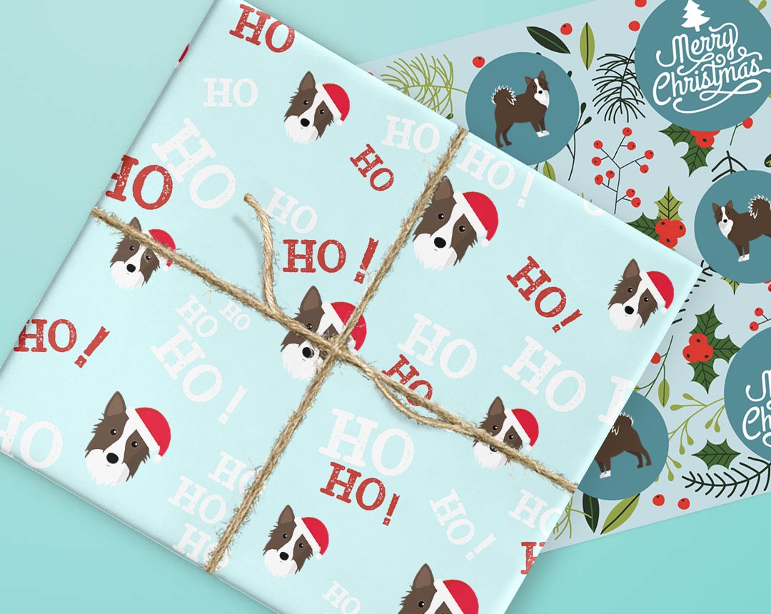 Wrapping paper designs featuring your dog