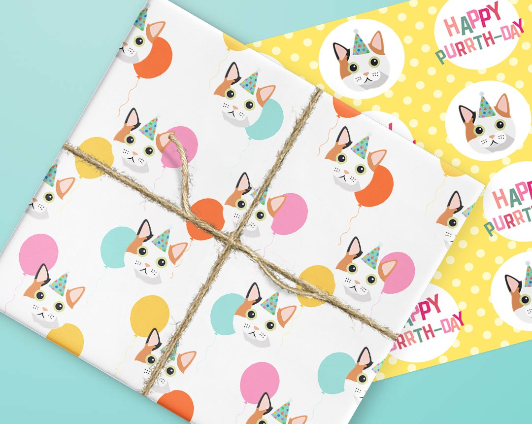 Personalised Cat Gift Wrap