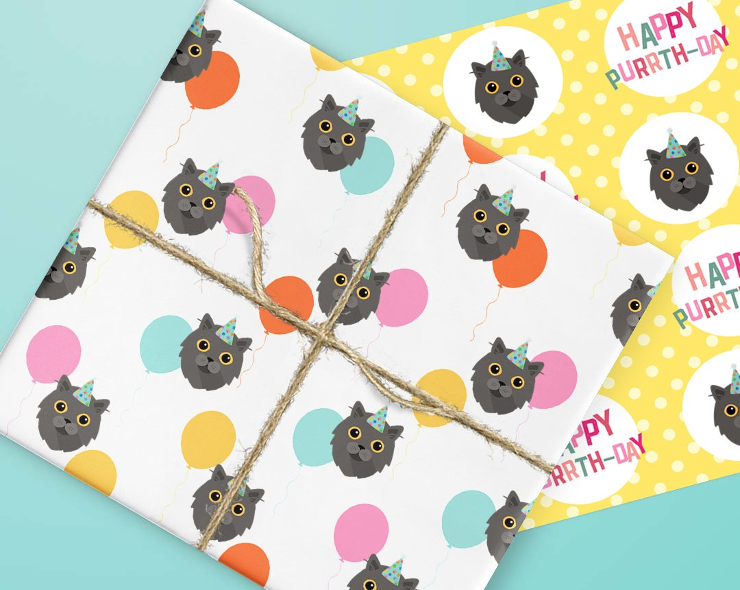 Personalised Cat Gift Wrap