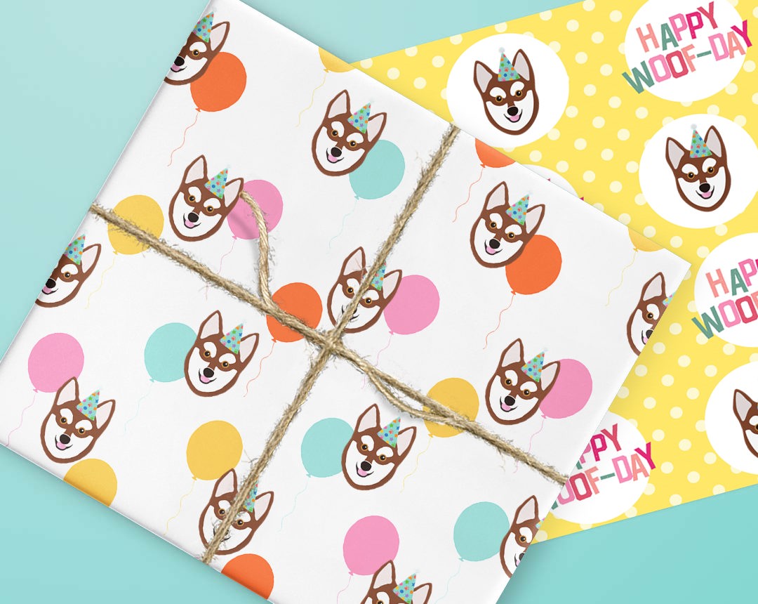 Personalized Dog Gift Wrapping Paper 