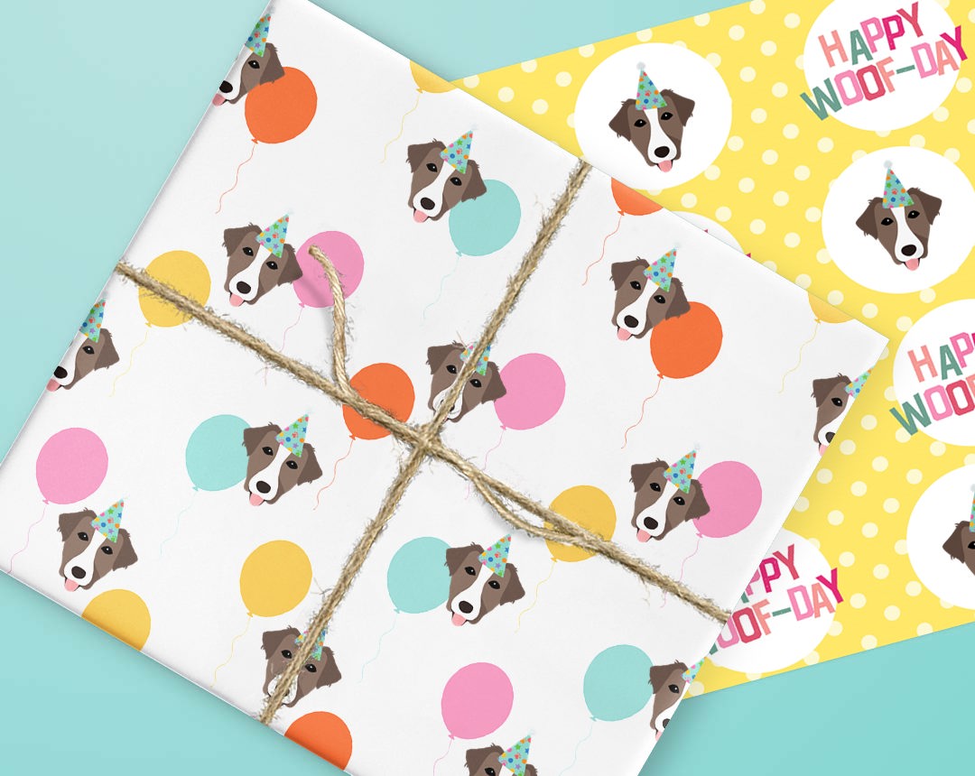 Personalized Dog Gift Wrapping Paper 