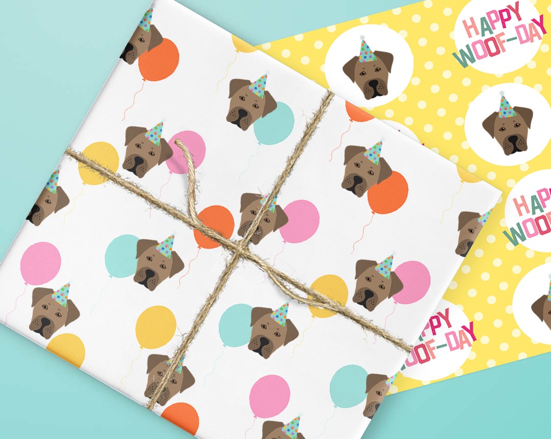 Personalized Dog Gift Wrapping Paper 