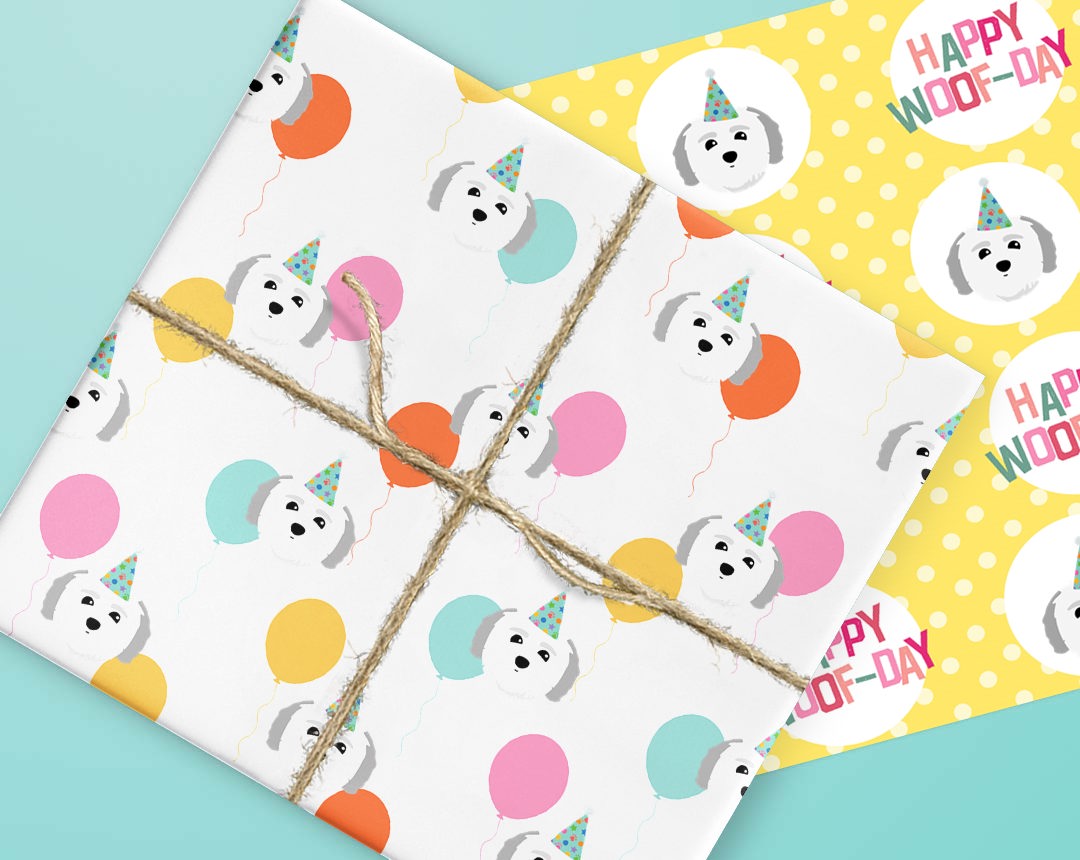 Personalized Dog Gift Wrapping Paper 