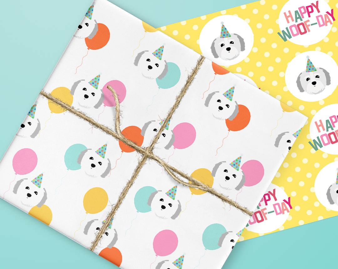 Personalized Dog Gift Wrapping Paper 