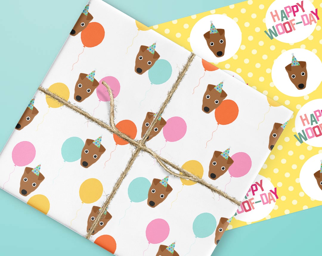 Personalized Dog Gift Wrapping Paper 