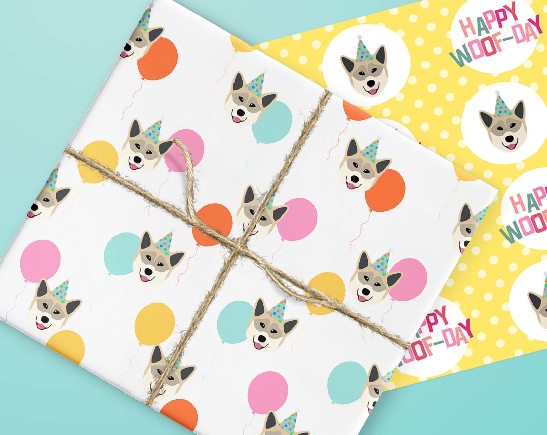 Personalized Dog Gift Wrapping Paper 