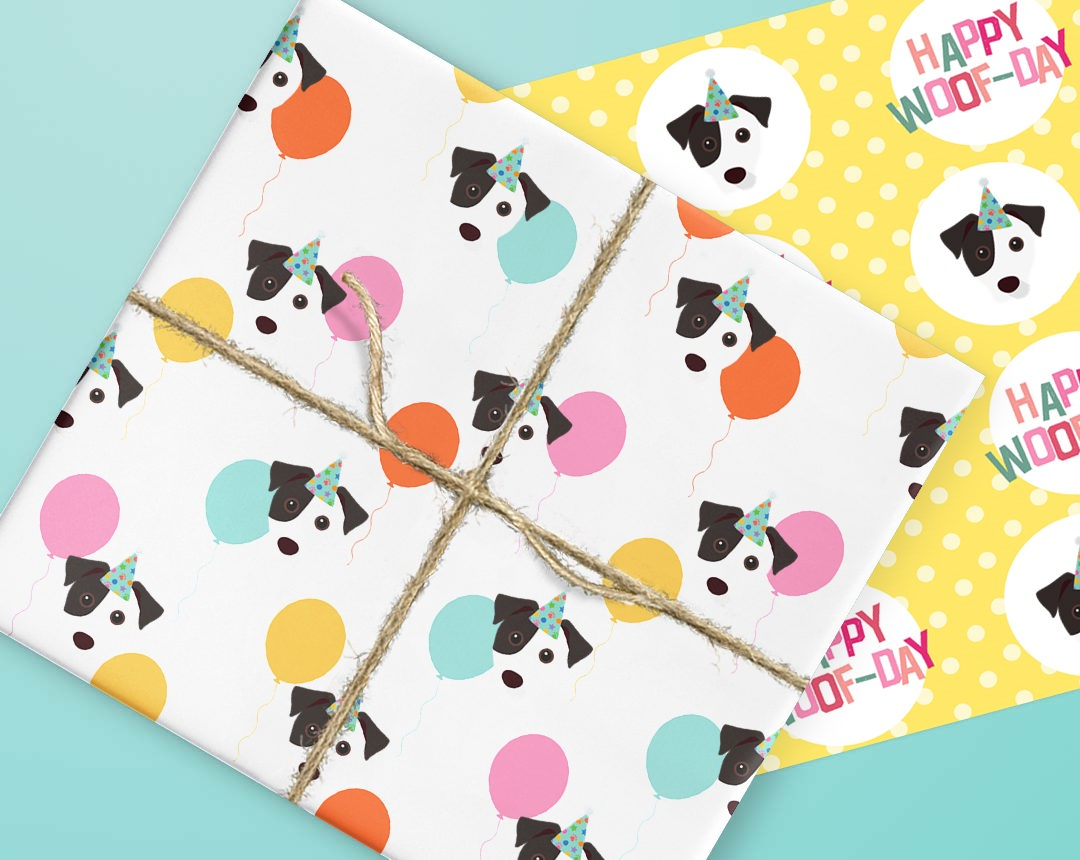Personalized Dog Gift Wrapping Paper 