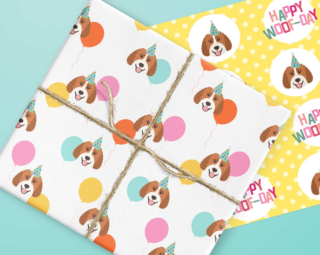 Personalized Dog Gift Wrapping Paper 