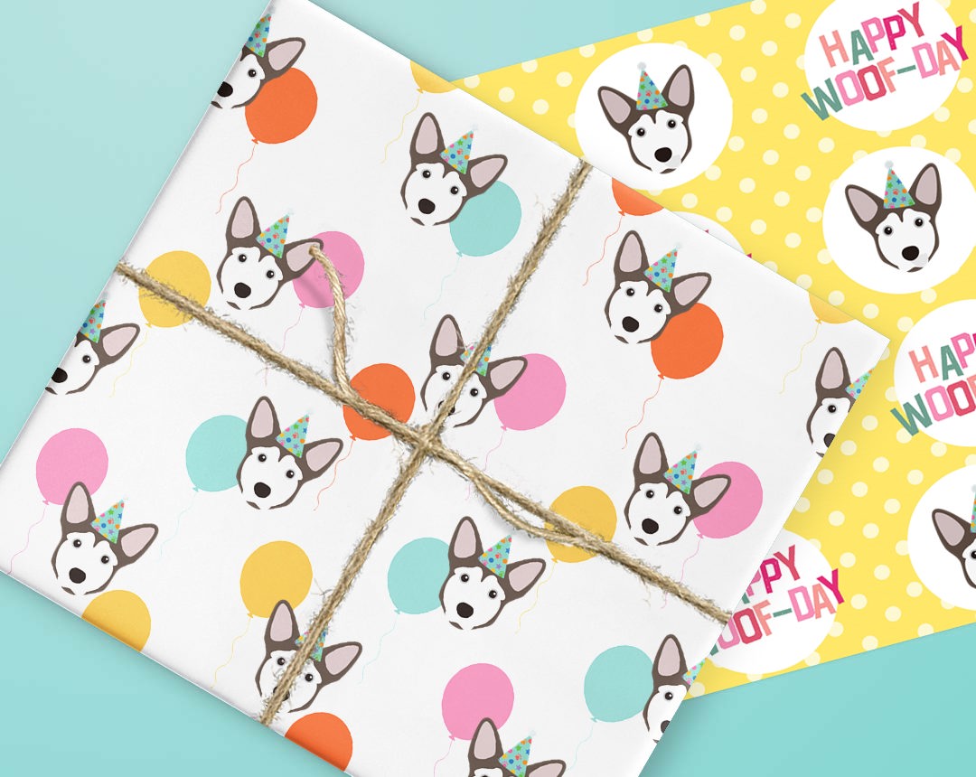 Personalized Dog Gift Wrapping Paper 