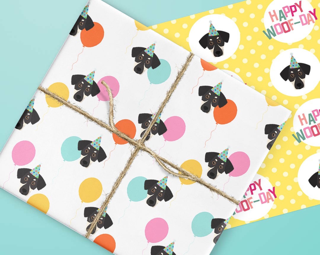 Personalized Dog Gift Wrapping Paper 