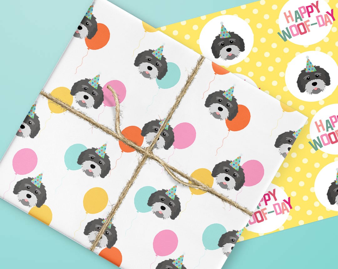 Personalized Dog Gift Wrapping Paper 